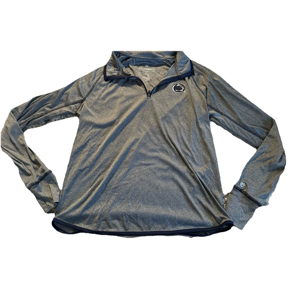 Penn State University Quarter Zip Women Size Large Colosseum Blue Gray